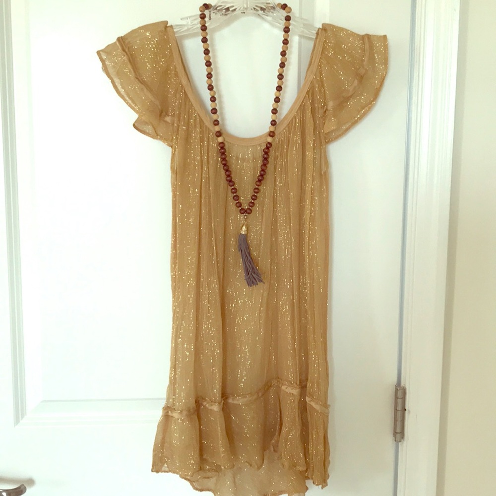 Beautiful gold boho blouse